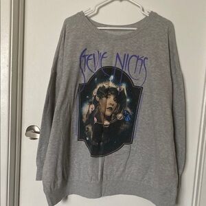 Gray Graphic Sweatshirt with Steve Nicks Design
